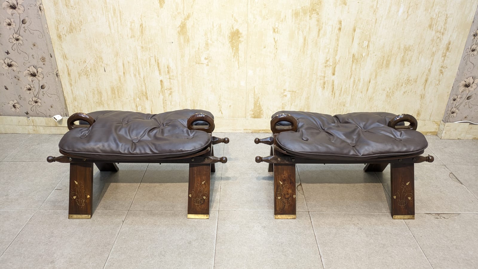 Beautiful solid sheesham wood Pair of Camel Stool