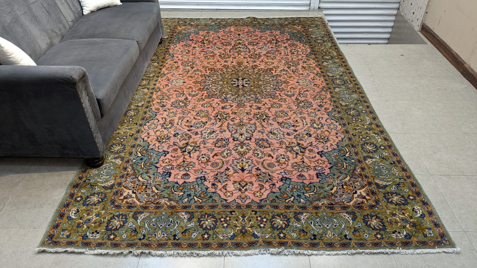 Vintage Kashan Hand Knotted Carpet