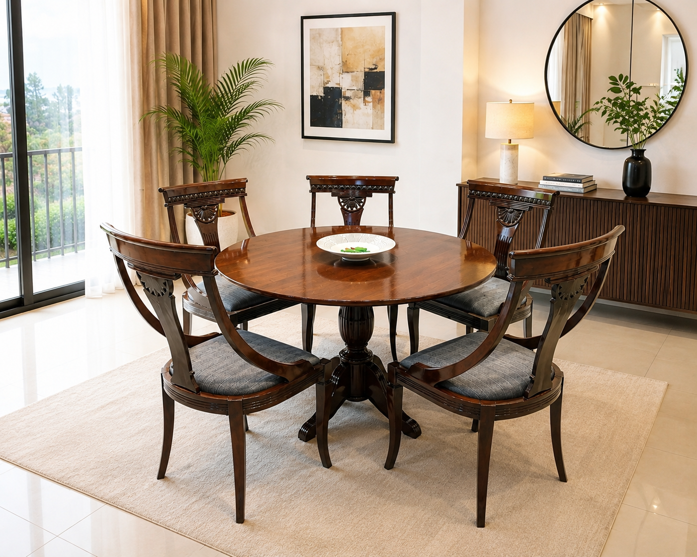 Round Shape 5 Seater Dining Table