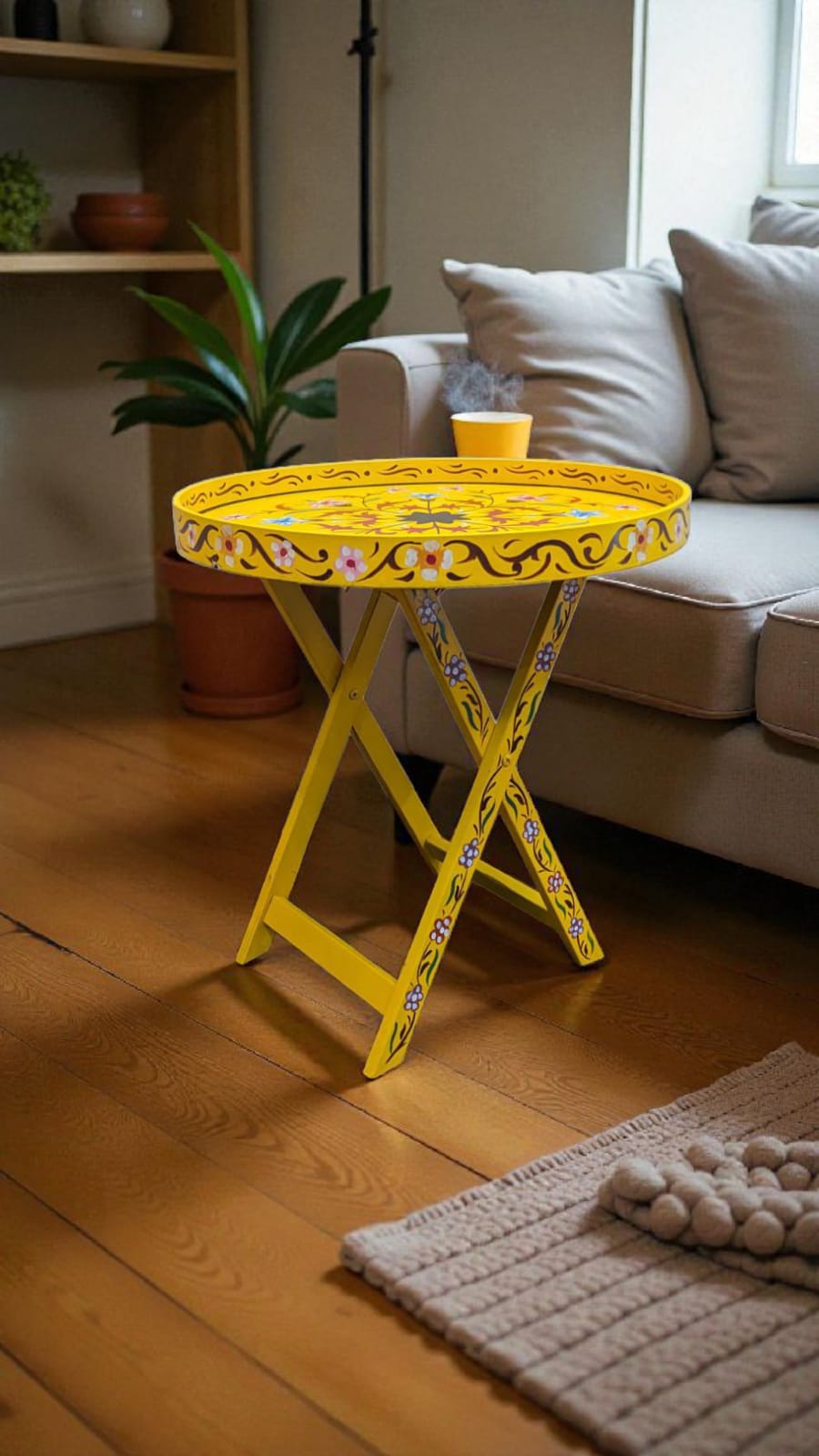 Hand Painted Foldable Corner Table