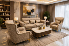 Turkish Design 5 Seater Sofa Set with Center and Side Tables Set