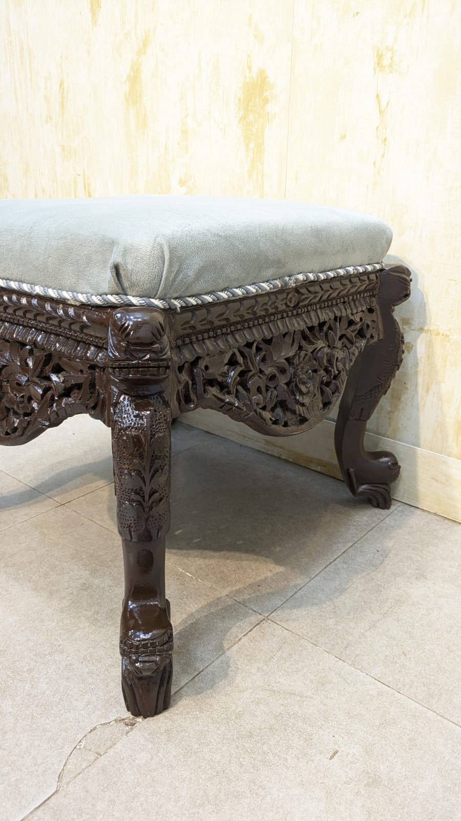 Sheesham Wood Pair Of peri Chair with Ottoman