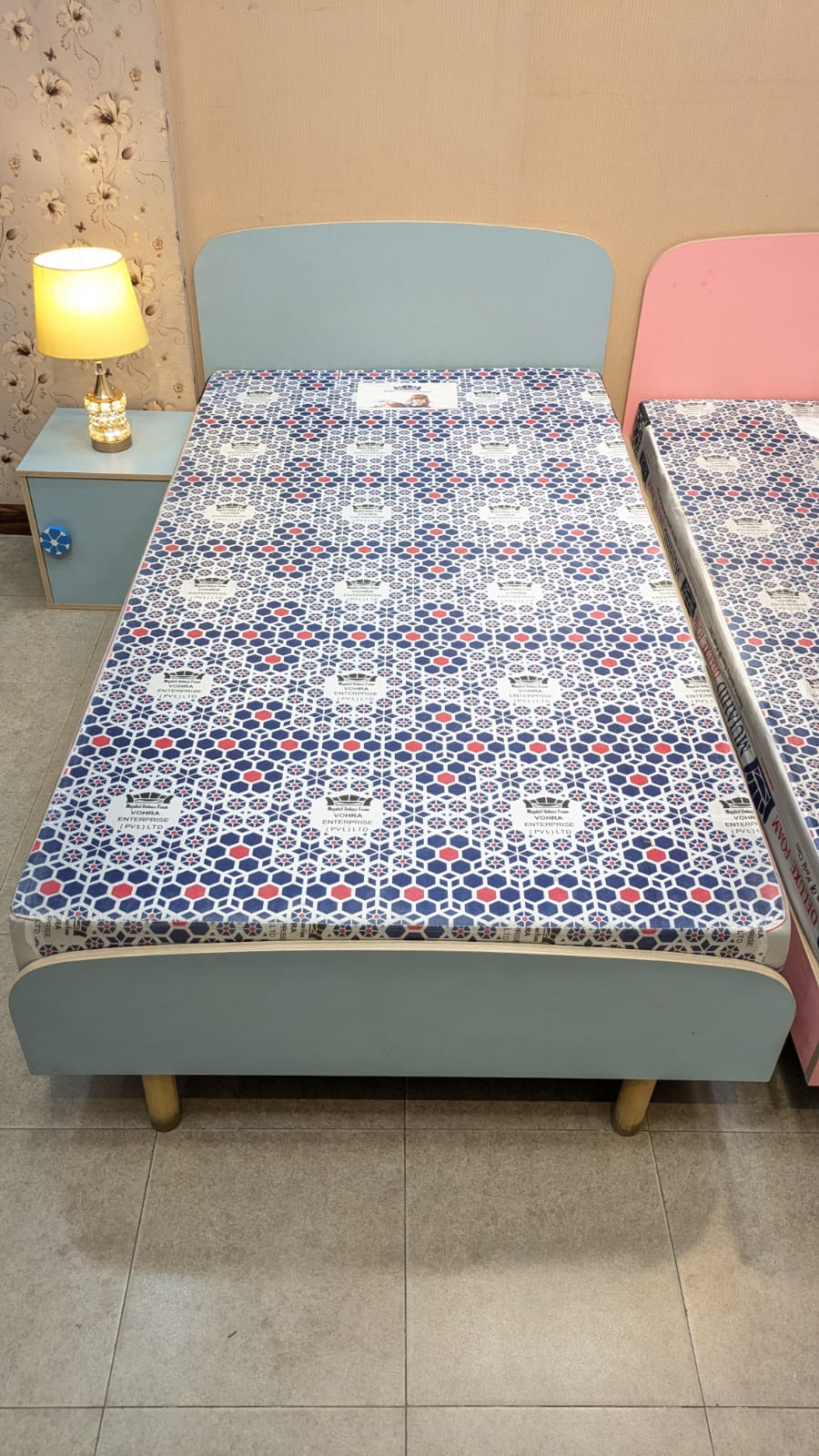 Habitt Pair of Single Beds with Side Tables and Mattress