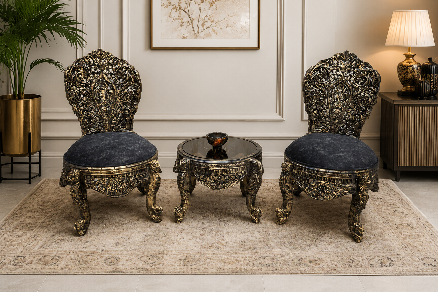 Pair Of Peri Chair With Stool