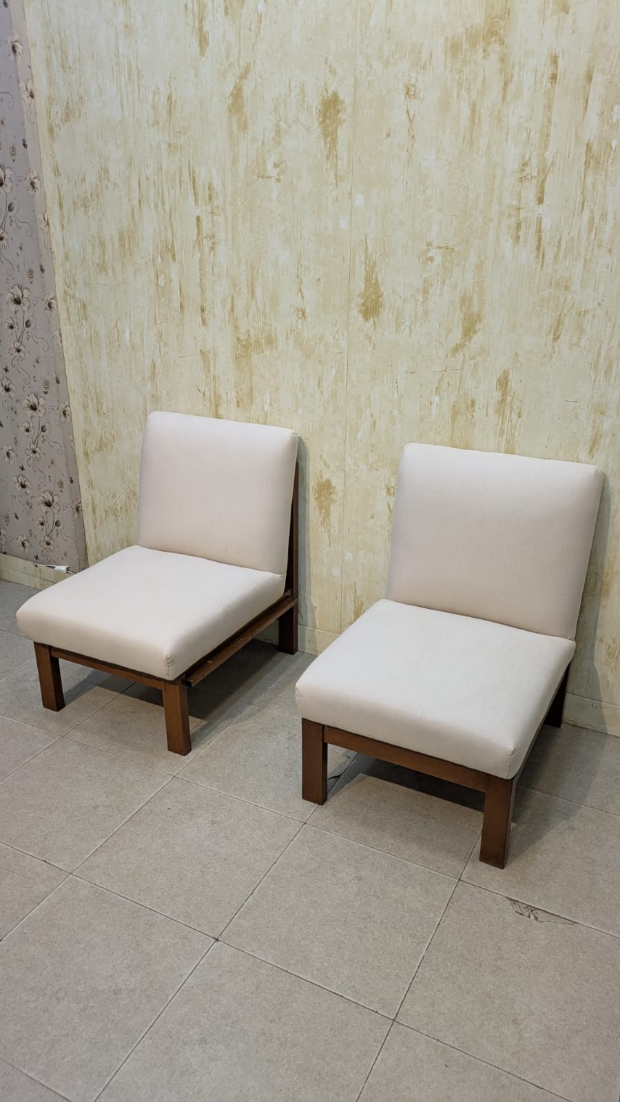 Solid Teak Wood Accent Chair Set