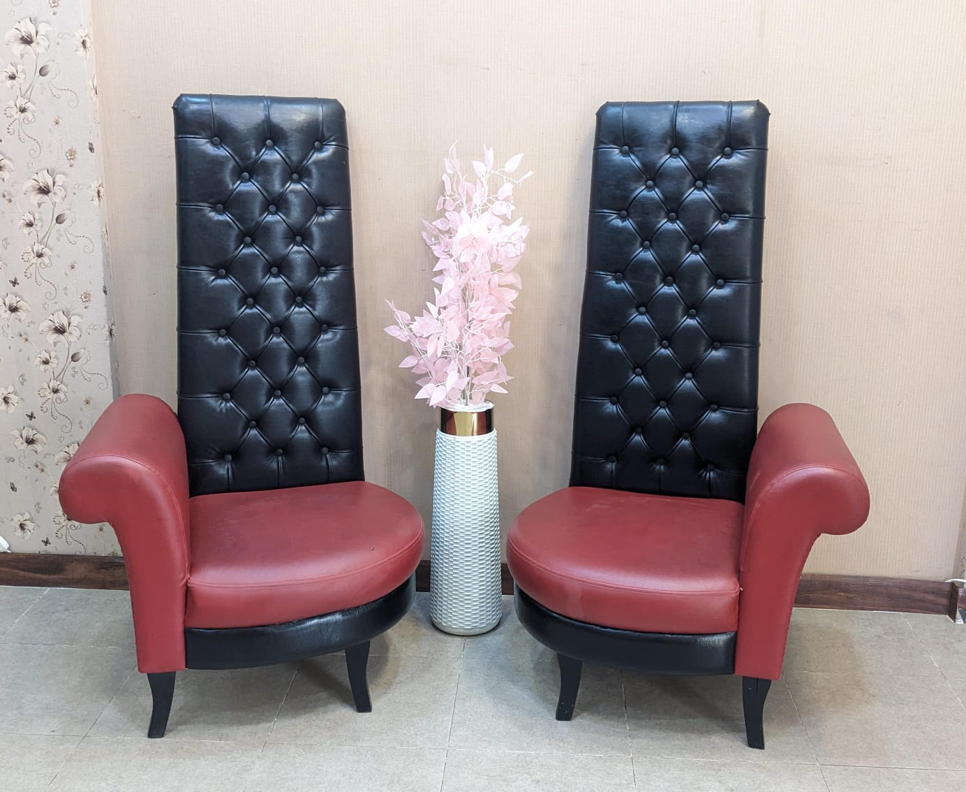 Pair of High Back Chairs