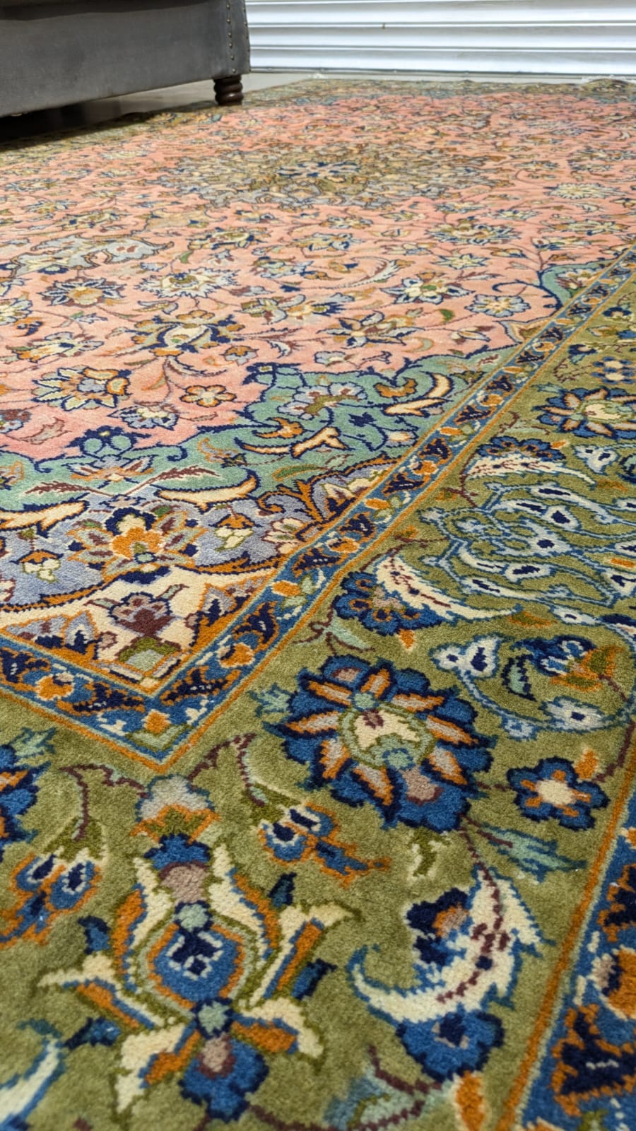 Vintage Kashan Hand Knotted Carpet