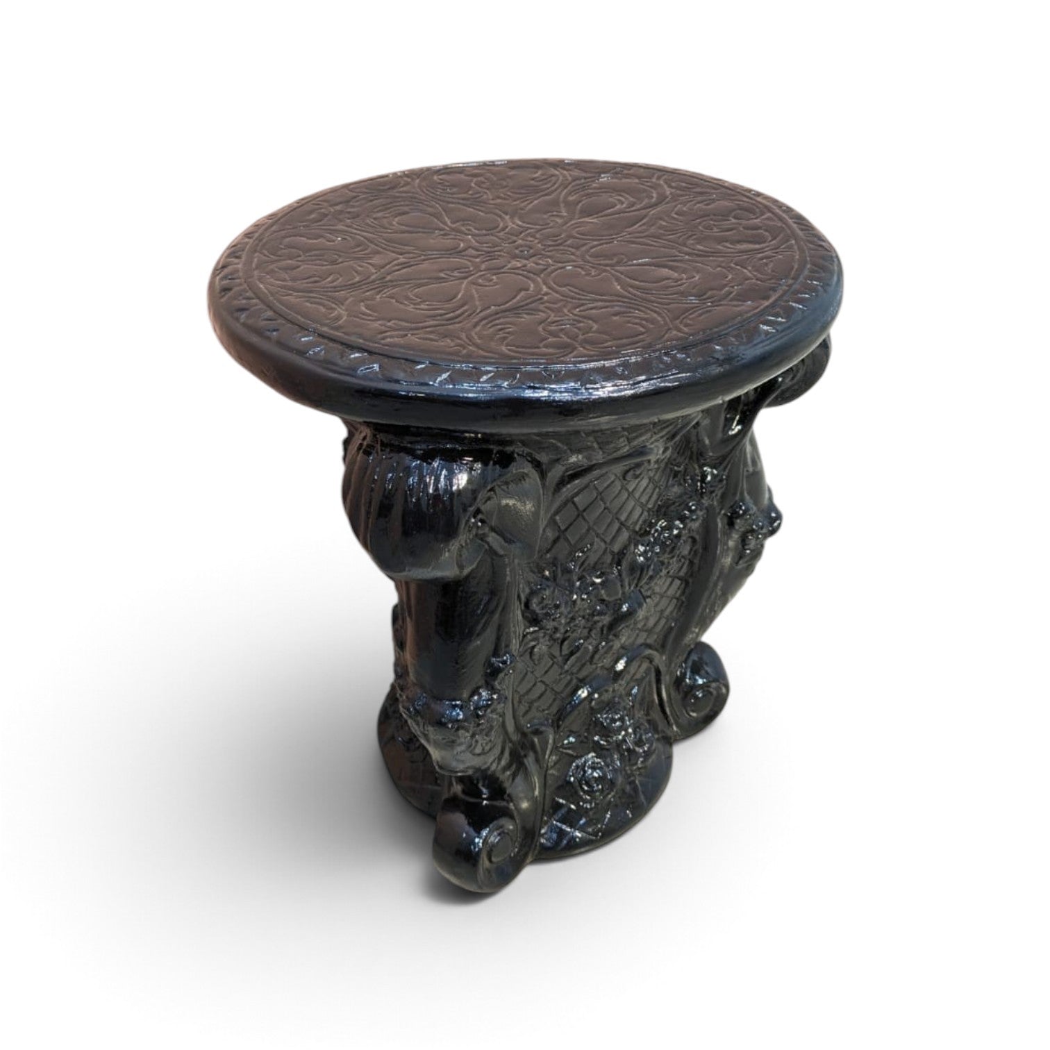 Ornate Pedestal Accent Table