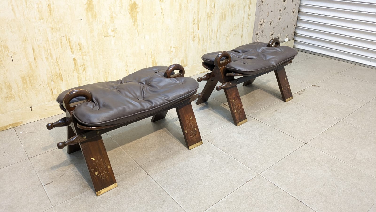 Beautiful solid sheesham wood Pair of Camel Stool