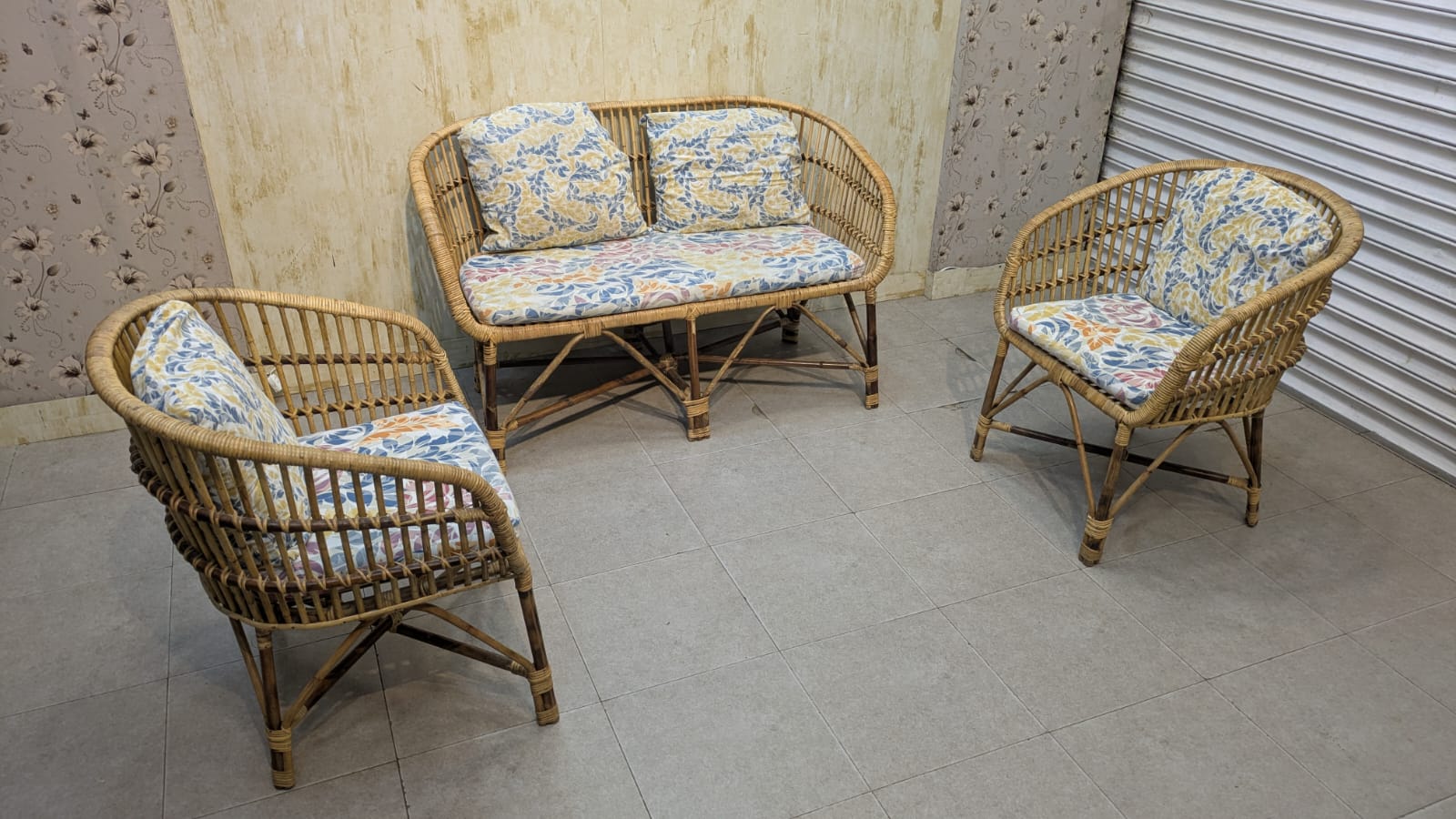 Cane Rattan 4 Seater Sofa Set