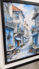 Wall Mounted Frame “Blue European Street”