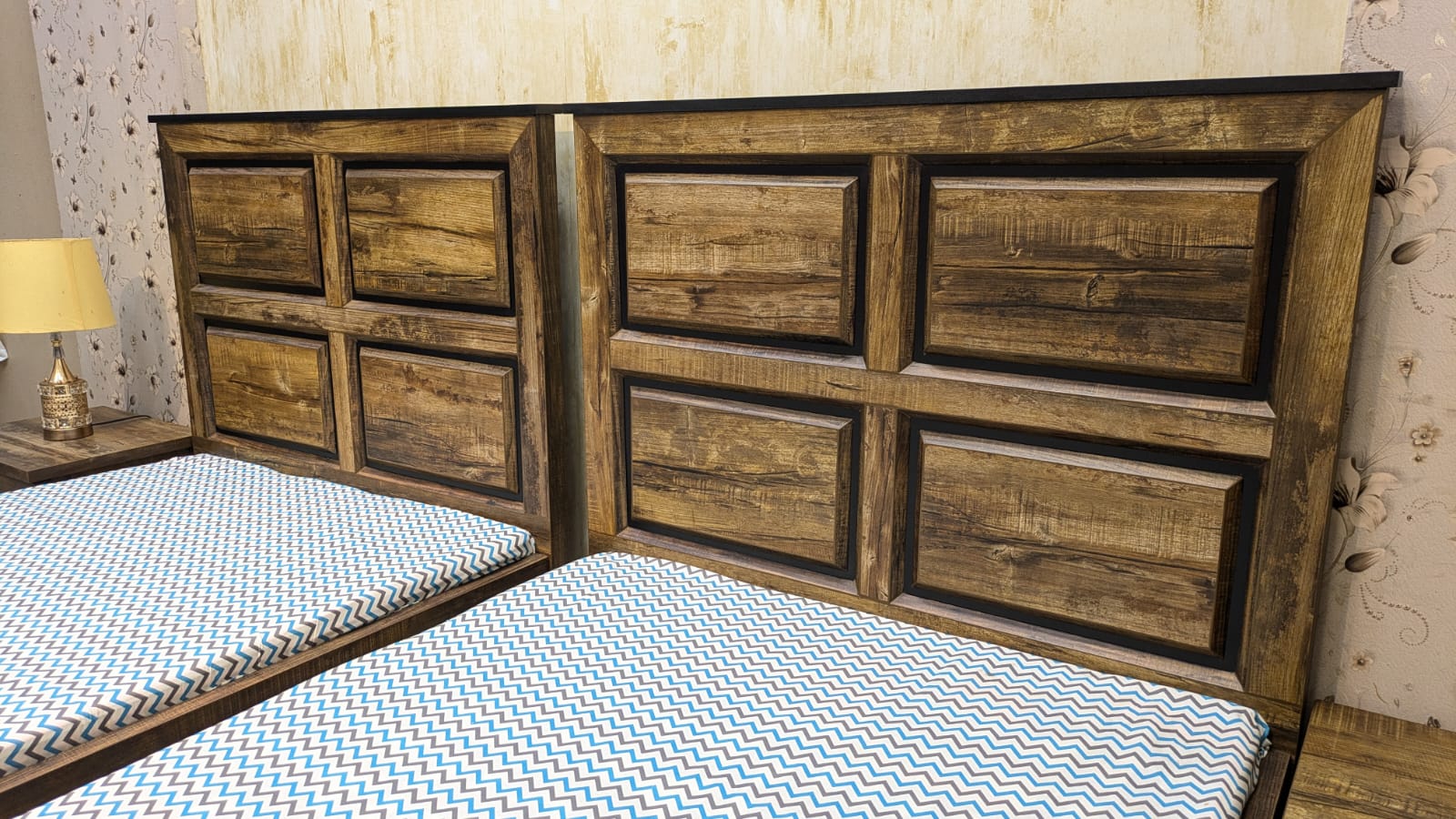 Brand New Pair Of Single Bed With 2 Side Tables
