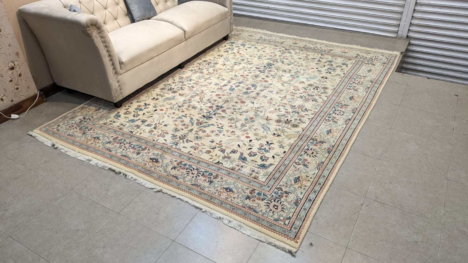 Vintage Persian Shikargah Hand Knotted Carpet
