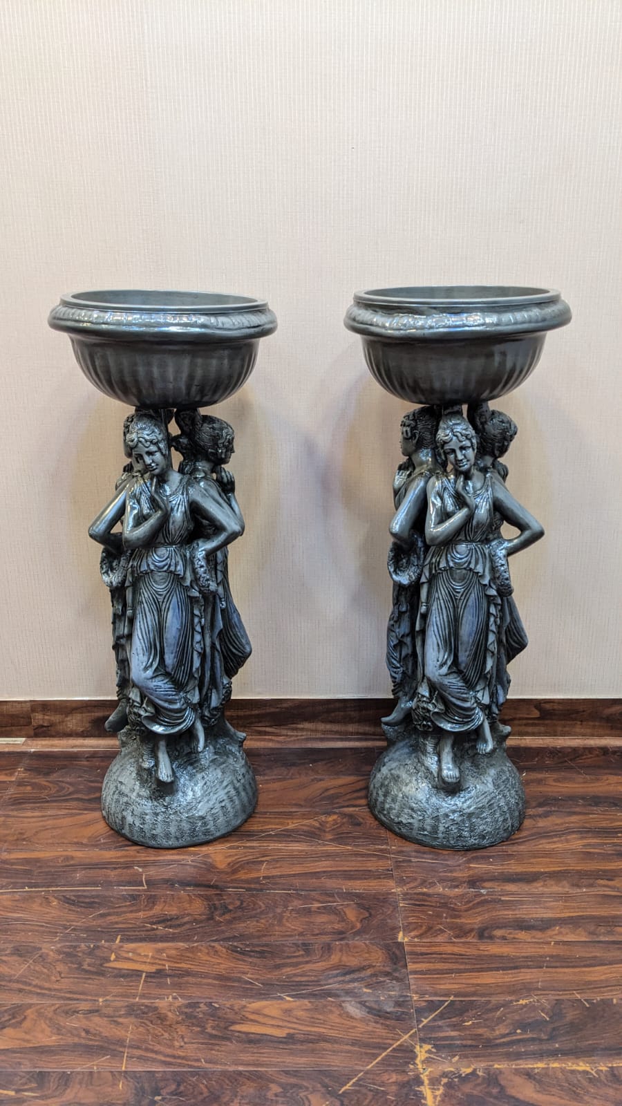 New Pair Of Roman Style Pedestals / Planters