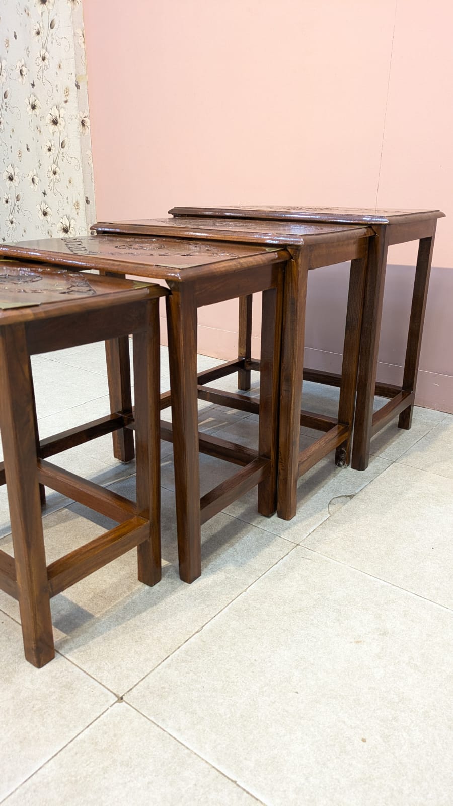 Solid Sheesham Wood Nesting Table