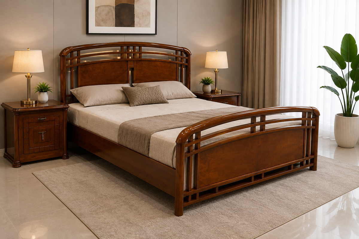 King Size Bed With 2 Side Tables