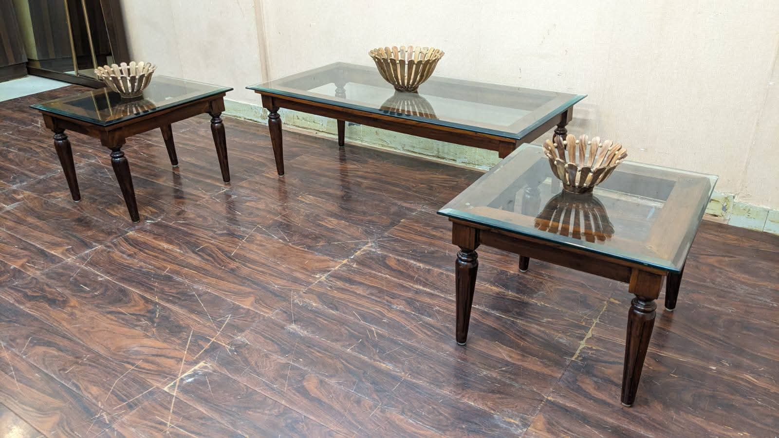 Solid Sheesham Wood Center and Side Tables
