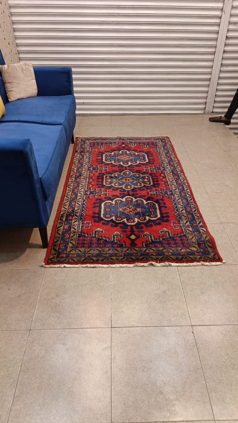 Vintage Persian Medallion Hand Knotted Carpet