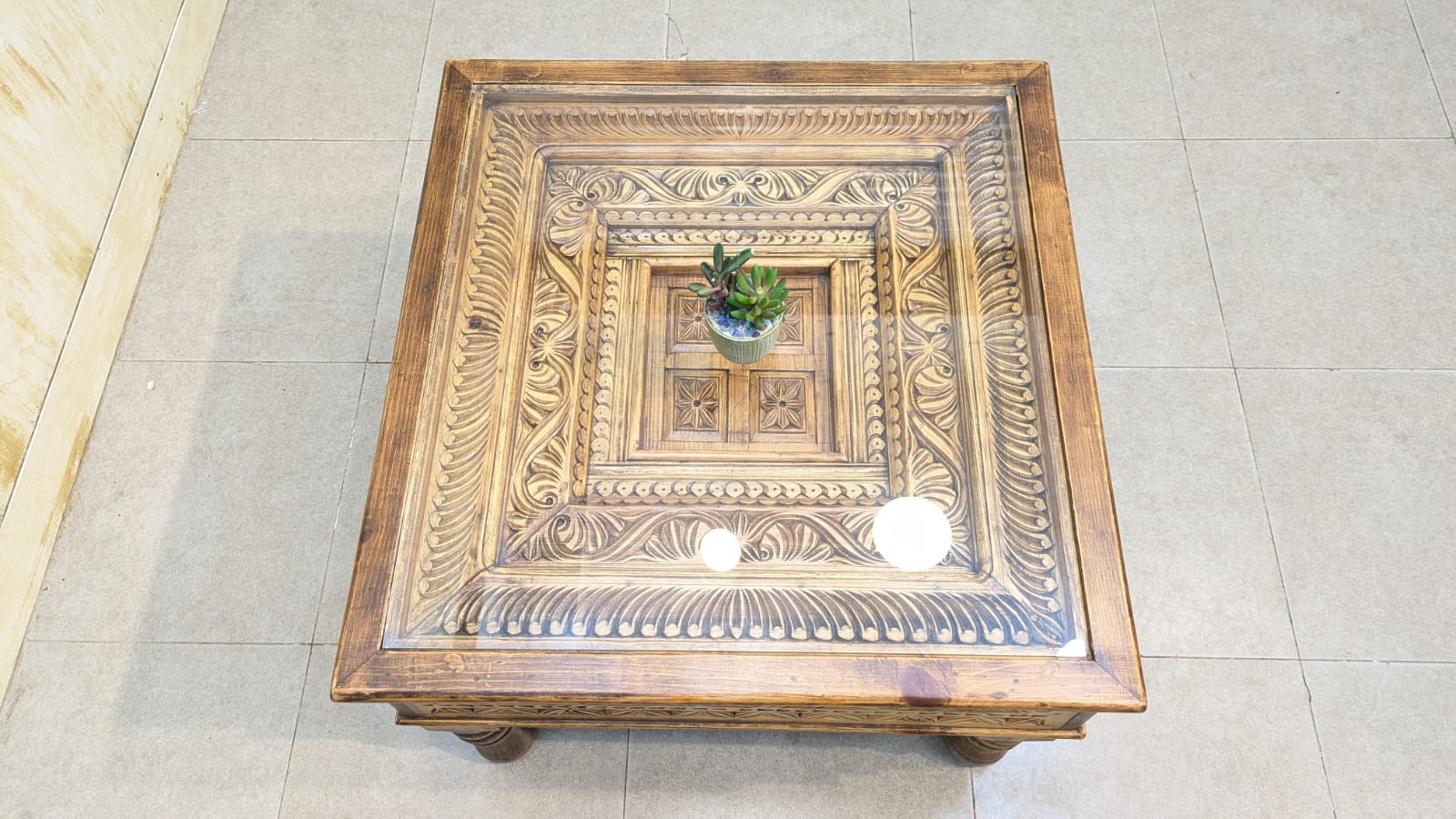 Solid Diyar Wood Pair Of Corner Tables