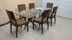 Solid Sheesham Wood 6 Seater Dining Table
