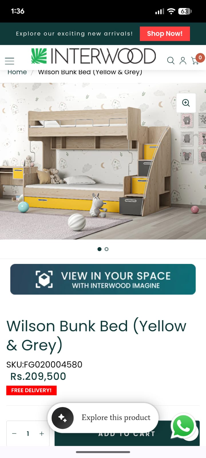 Interwood Wilson Triple Bunk Bed