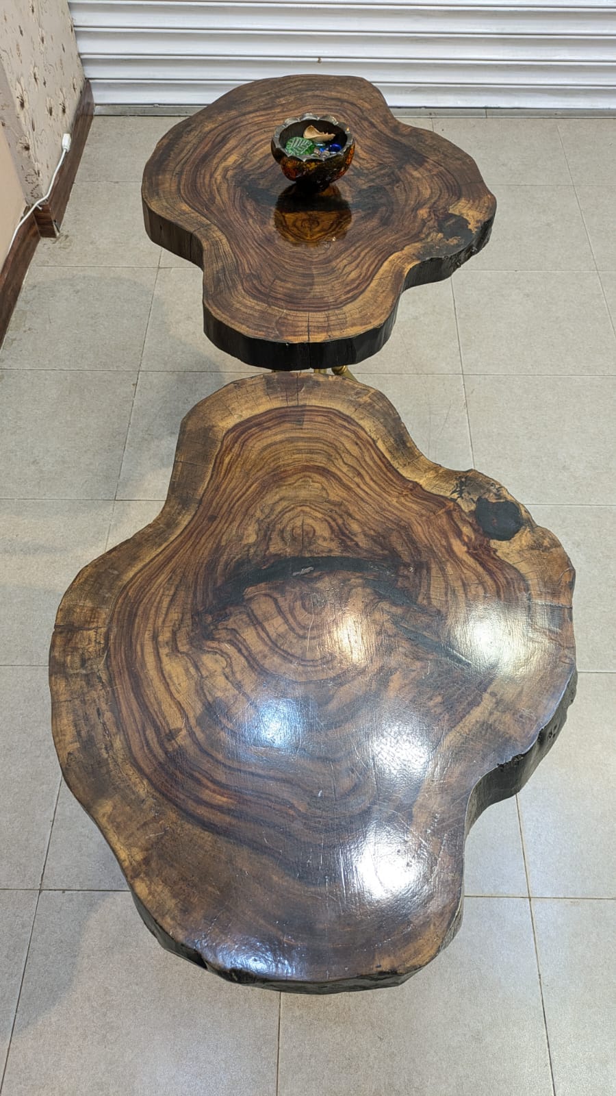 Brand New Unused Live Edge Pair Of Corner Tables