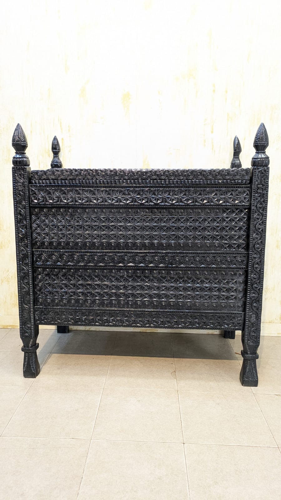 Antique Afghan Hand Carved Large Chest