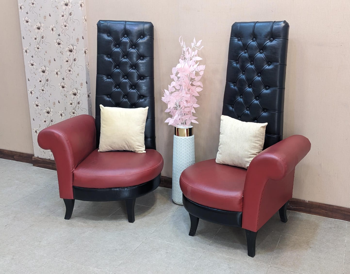 Pair of High Back Chairs