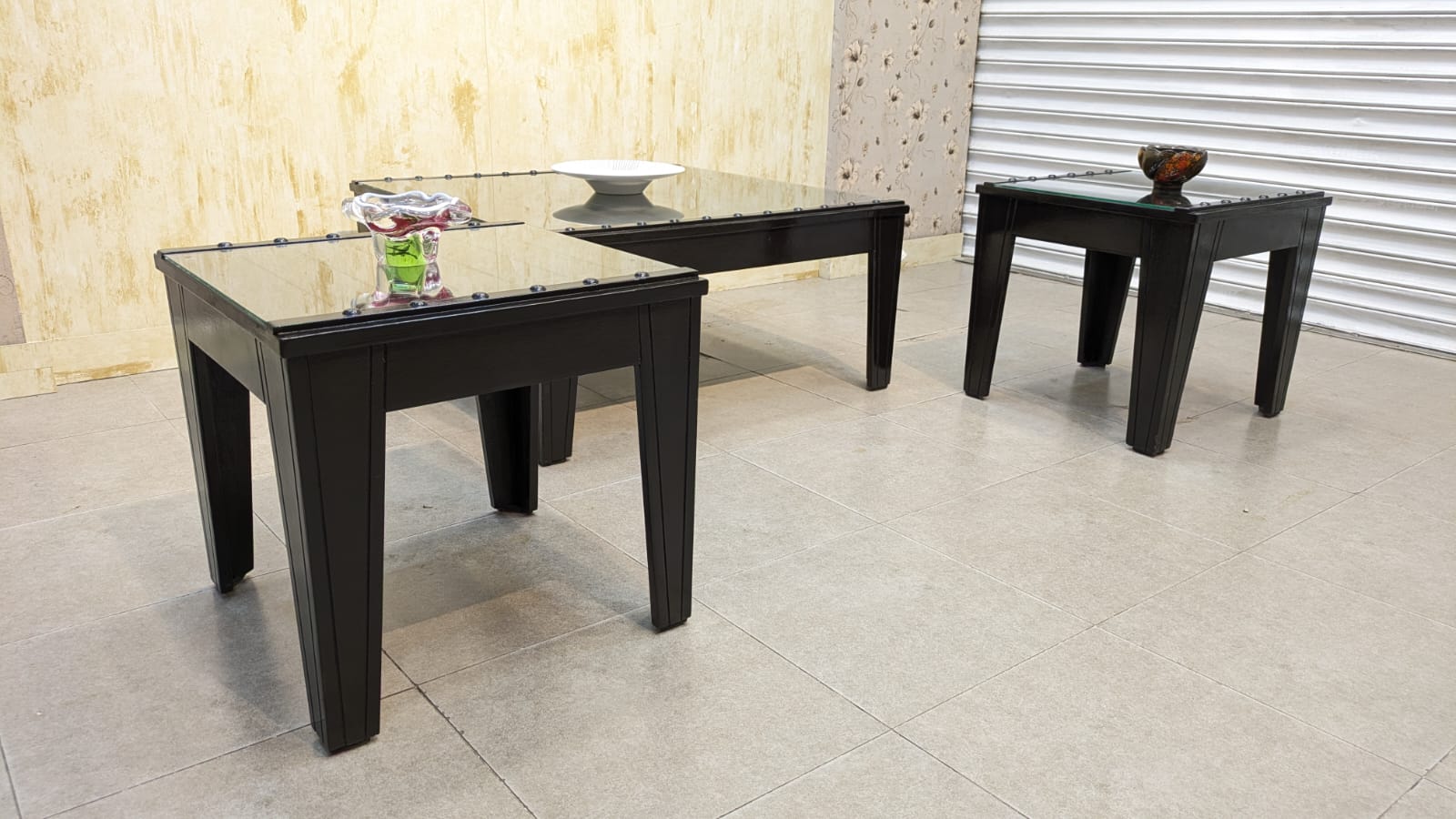 Center Table with 2 Side Tables Set