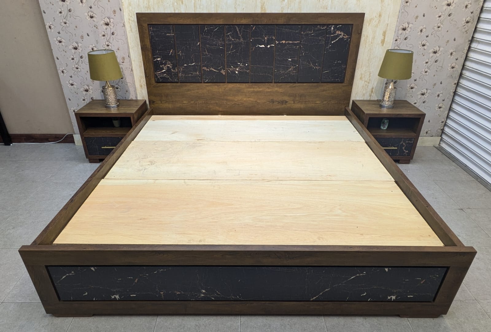 Brand New King Size Bed with 2 Side Tables