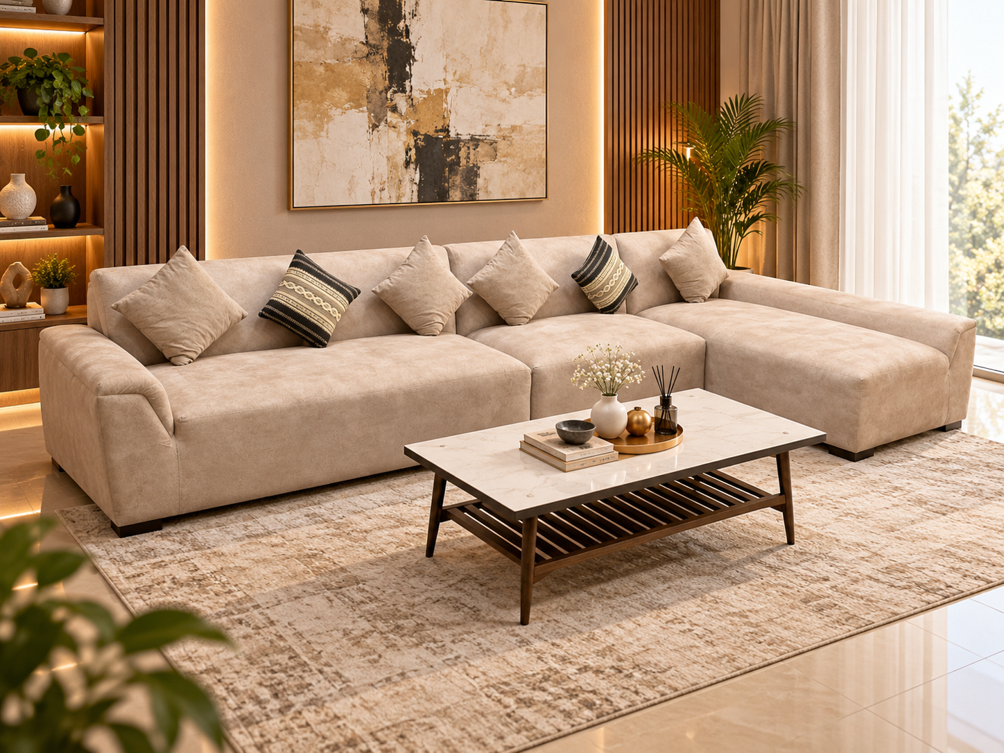 L shape sofa