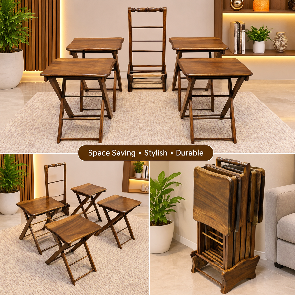 Brand New Solid Sheesham Wood Foldable Picnic Table