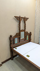 Antique 100% Solid Burma Teak Wood Twin Size Bed with Dura Luxury Foam Mattress