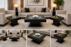 Center Table with 2 Side Tables Set