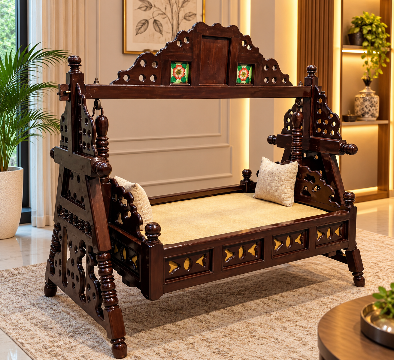 ANTIQUE SHEESHAM WOOD JHULA – A TIMELESS MASTERPIECE