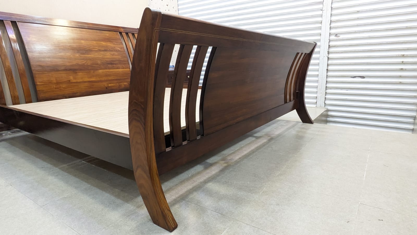 Imported Solid Sheesham Wood Super King Size Bed with 2 Side Tables