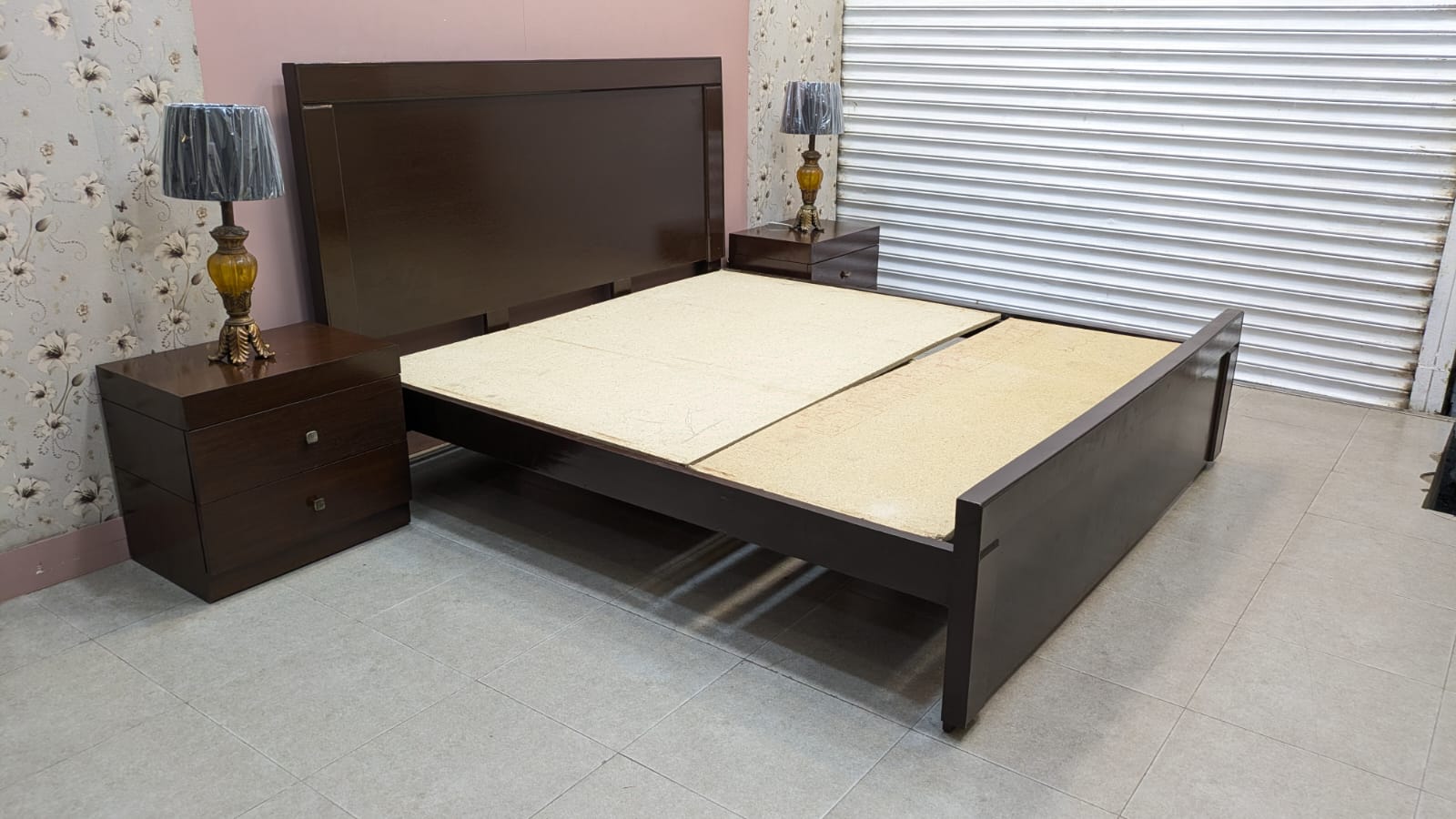 PLY Wood King Size Bed Set