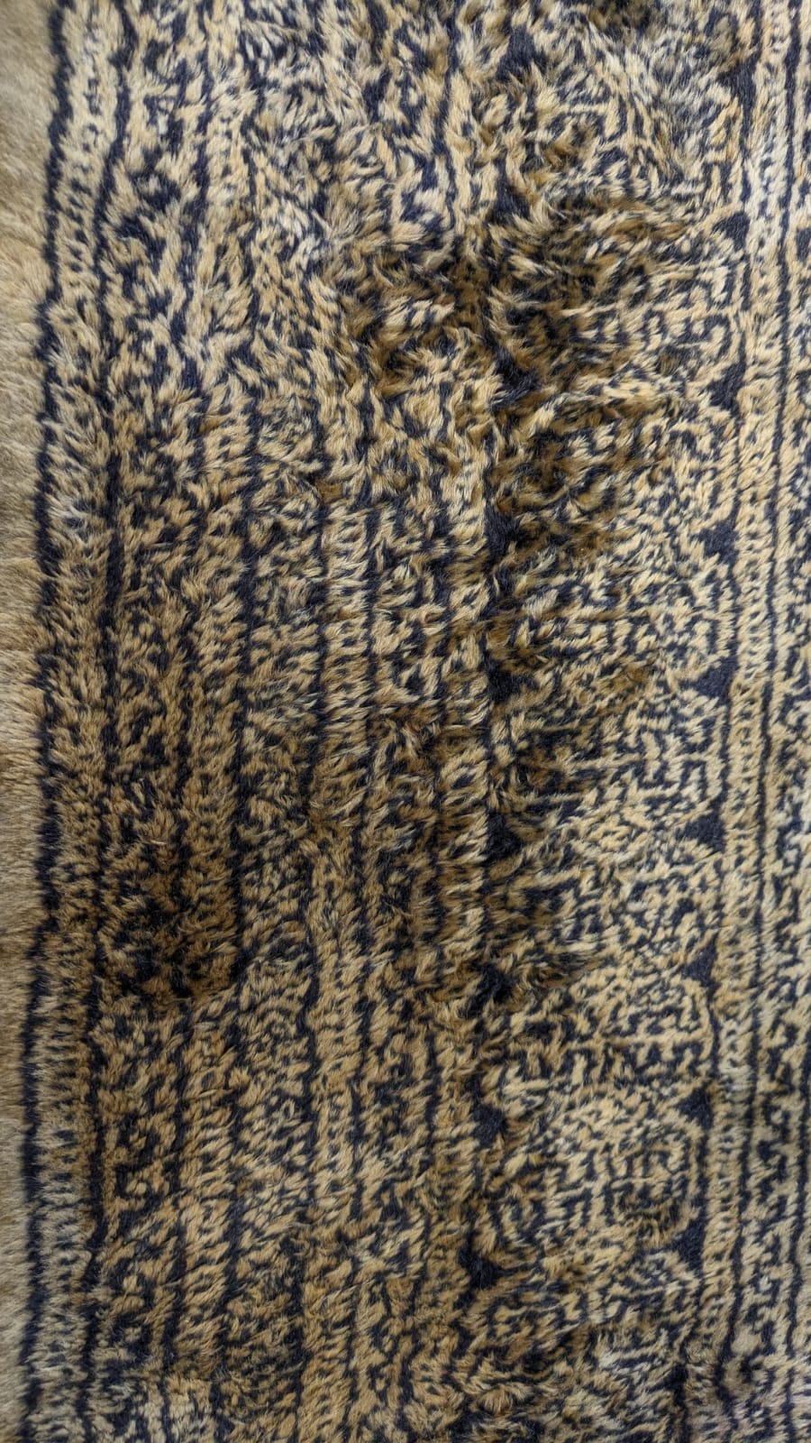 Vintage Hand-Knotted Bokhara Tribal Wool Carpet.