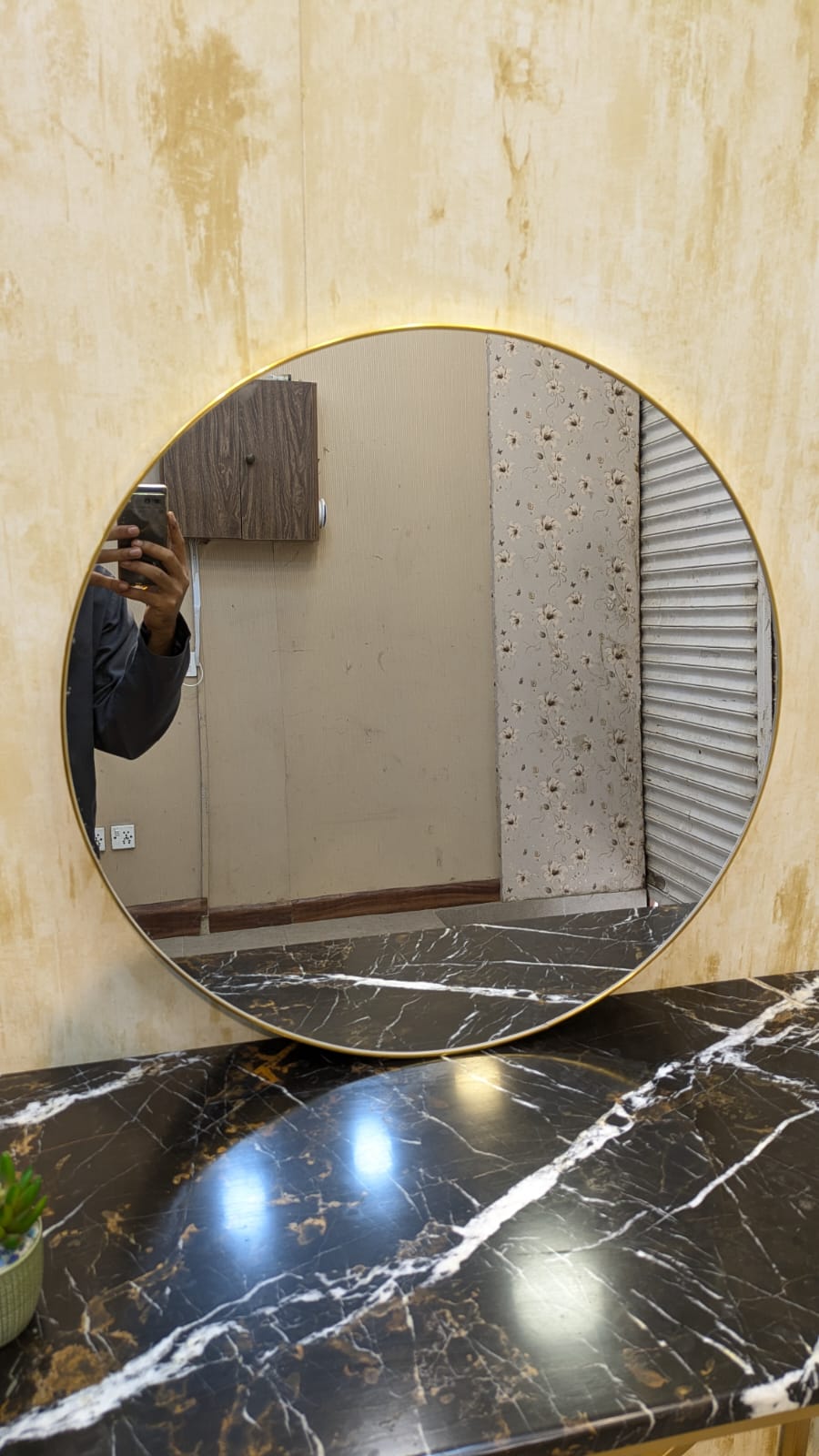Console with Wall Mounted Mirror