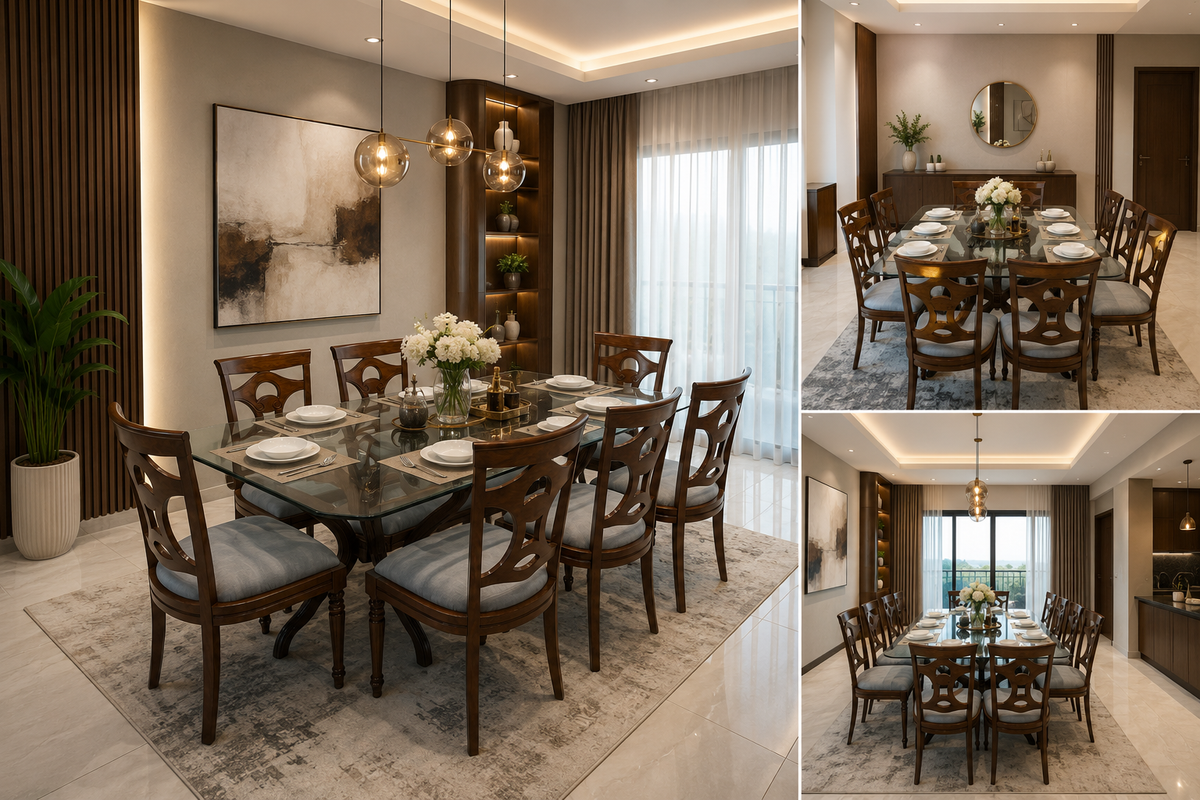Solid Sheesham Wood 8 Seater Dining Table