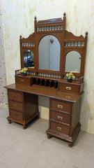 Antique Mid Century Solid Burma Teak Wood Dressing Table