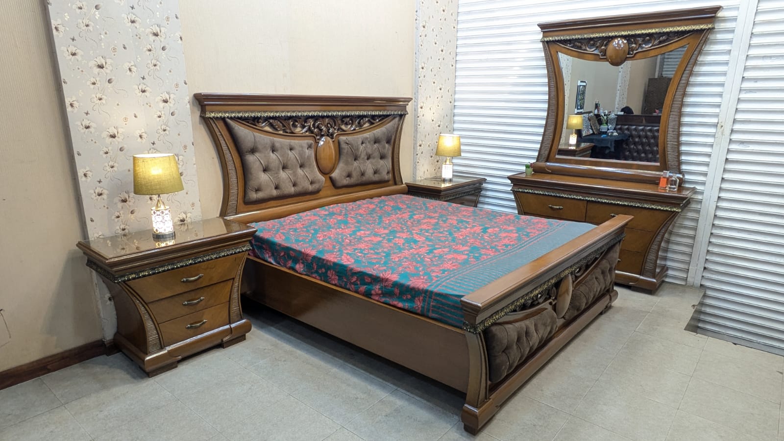 King Size Bed Set with Spring Air Mattress