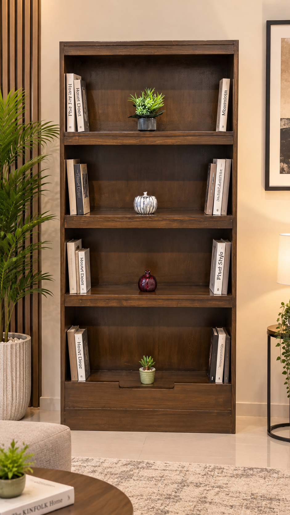 Pure wooden book shelf