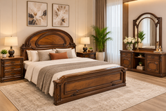 Sheesham Wood And Ply King Size Bed Set