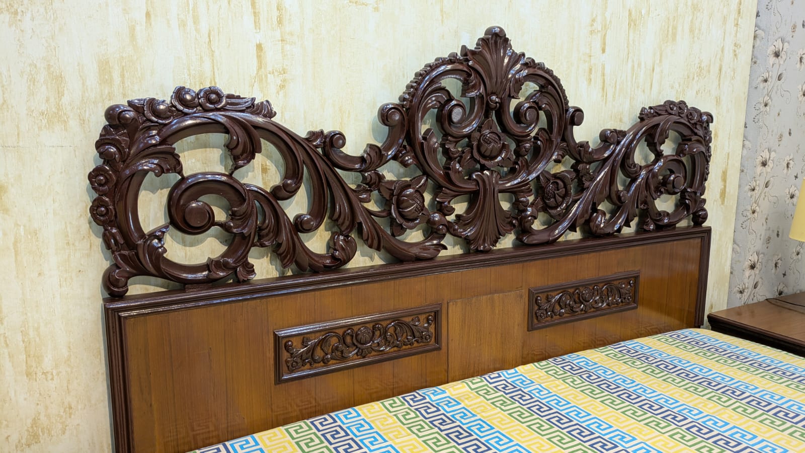 Teak Wood & Teak Ply King Size Bed Set