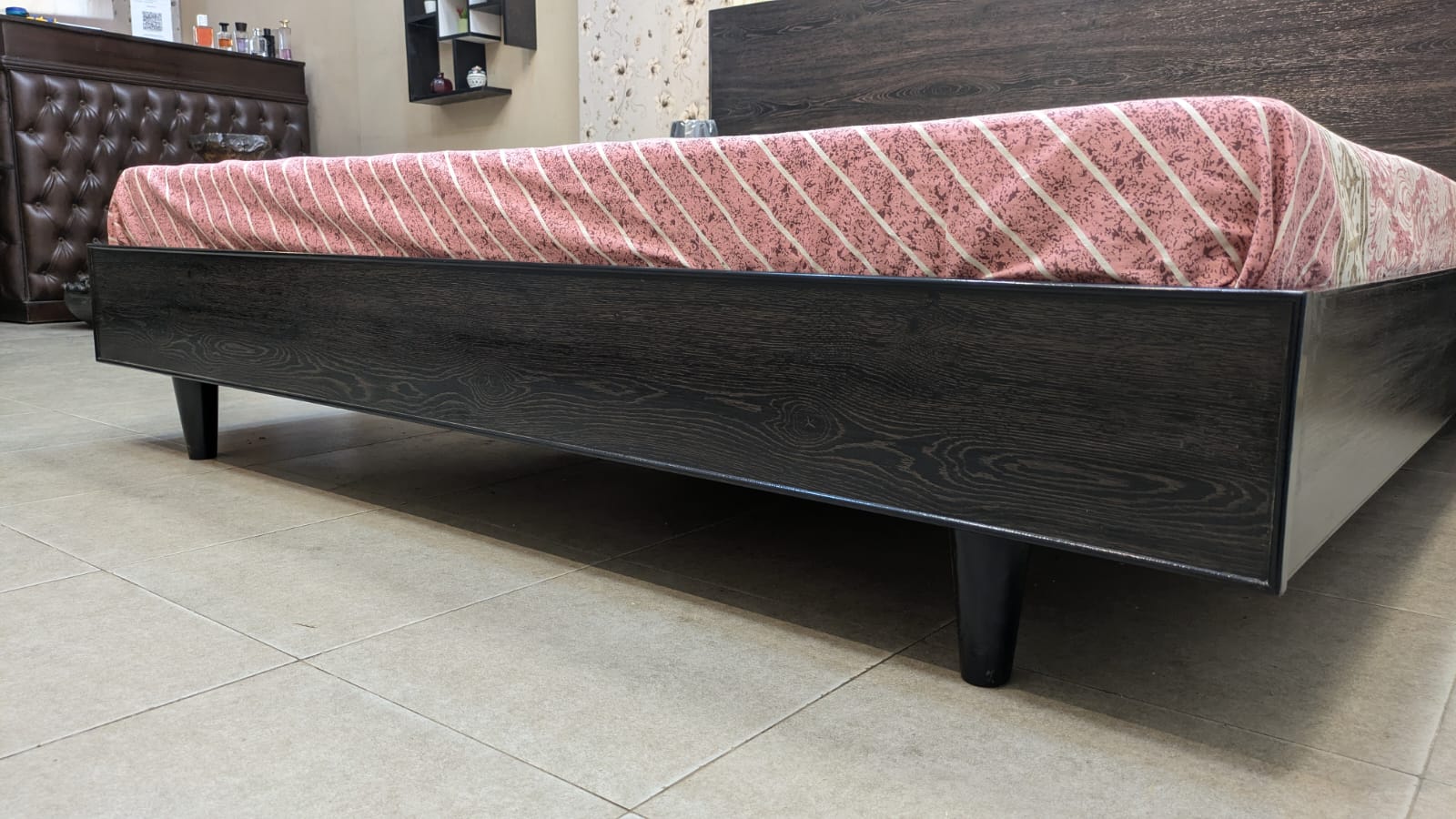 Habitt king Size Bed With Attached Side Table