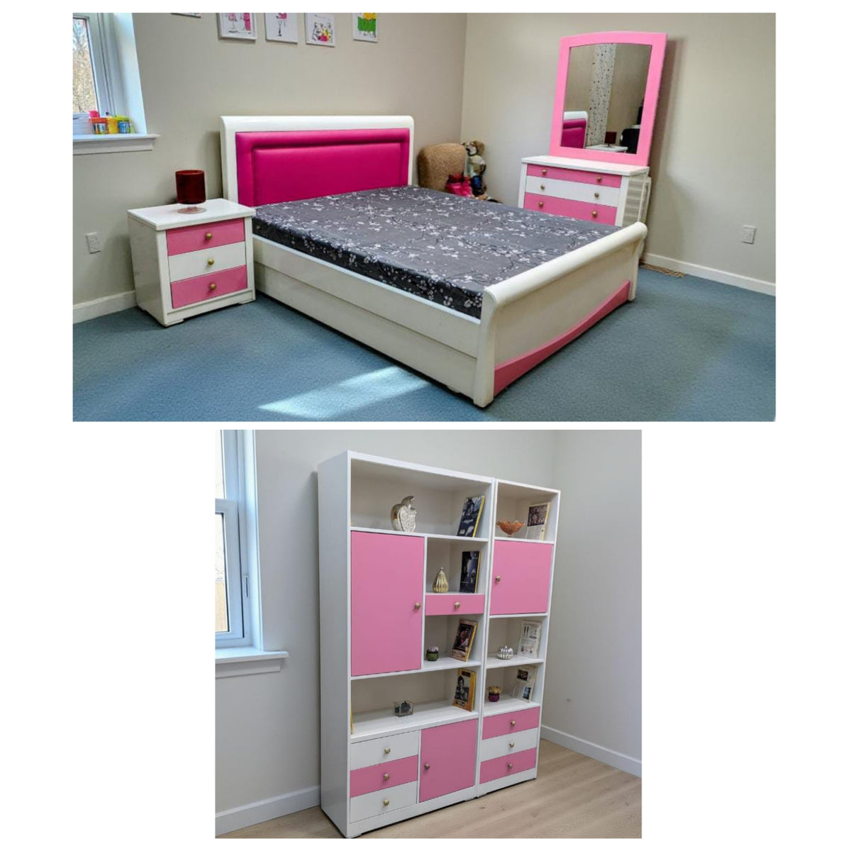 Princess Theme Queen Size Bed Set with Mattress