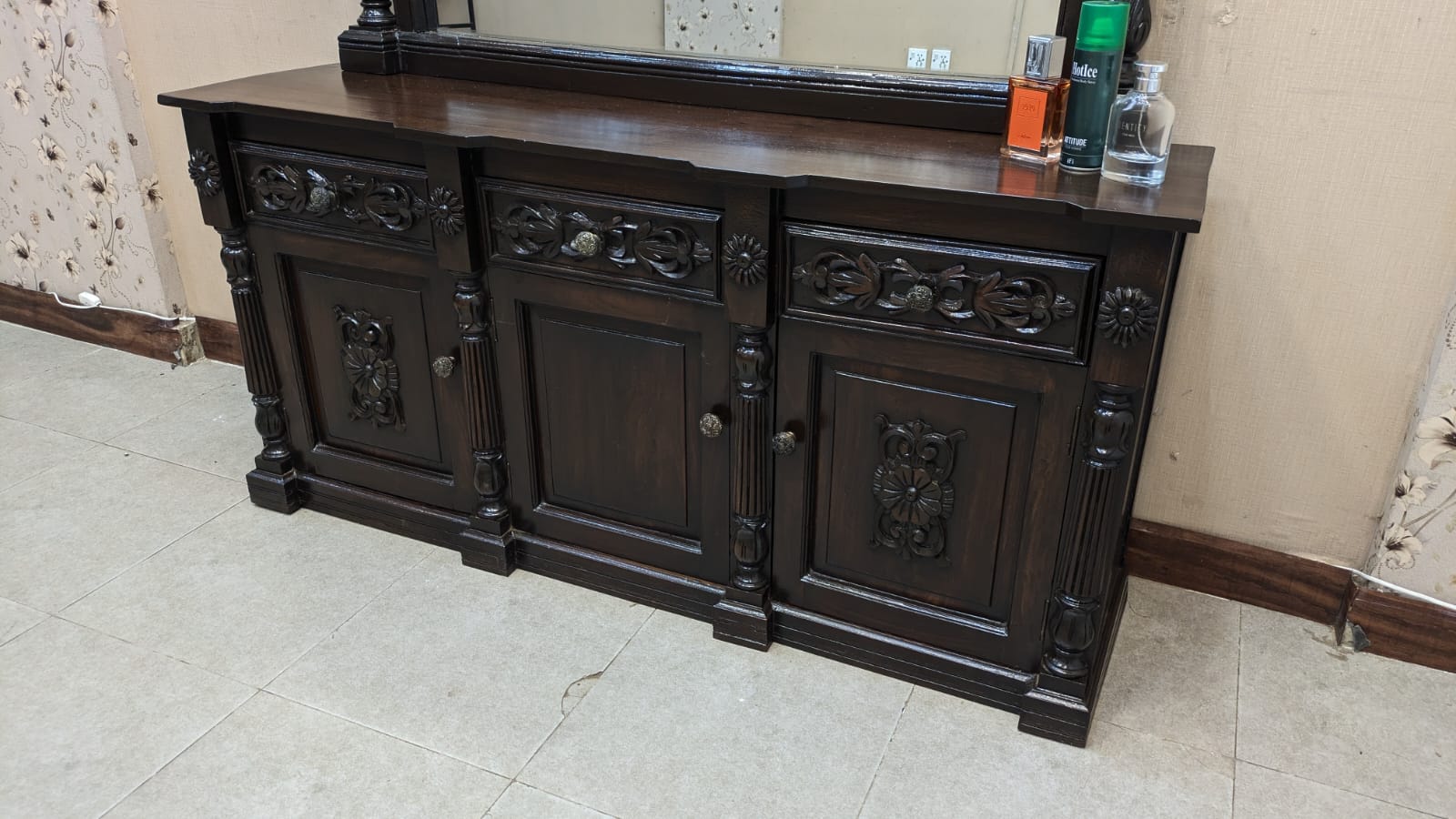 100% Solid Sheesham Wood King Size Bed Set