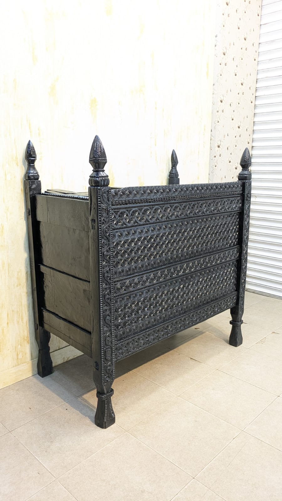 Antique Afghan Hand Carved Large Chest