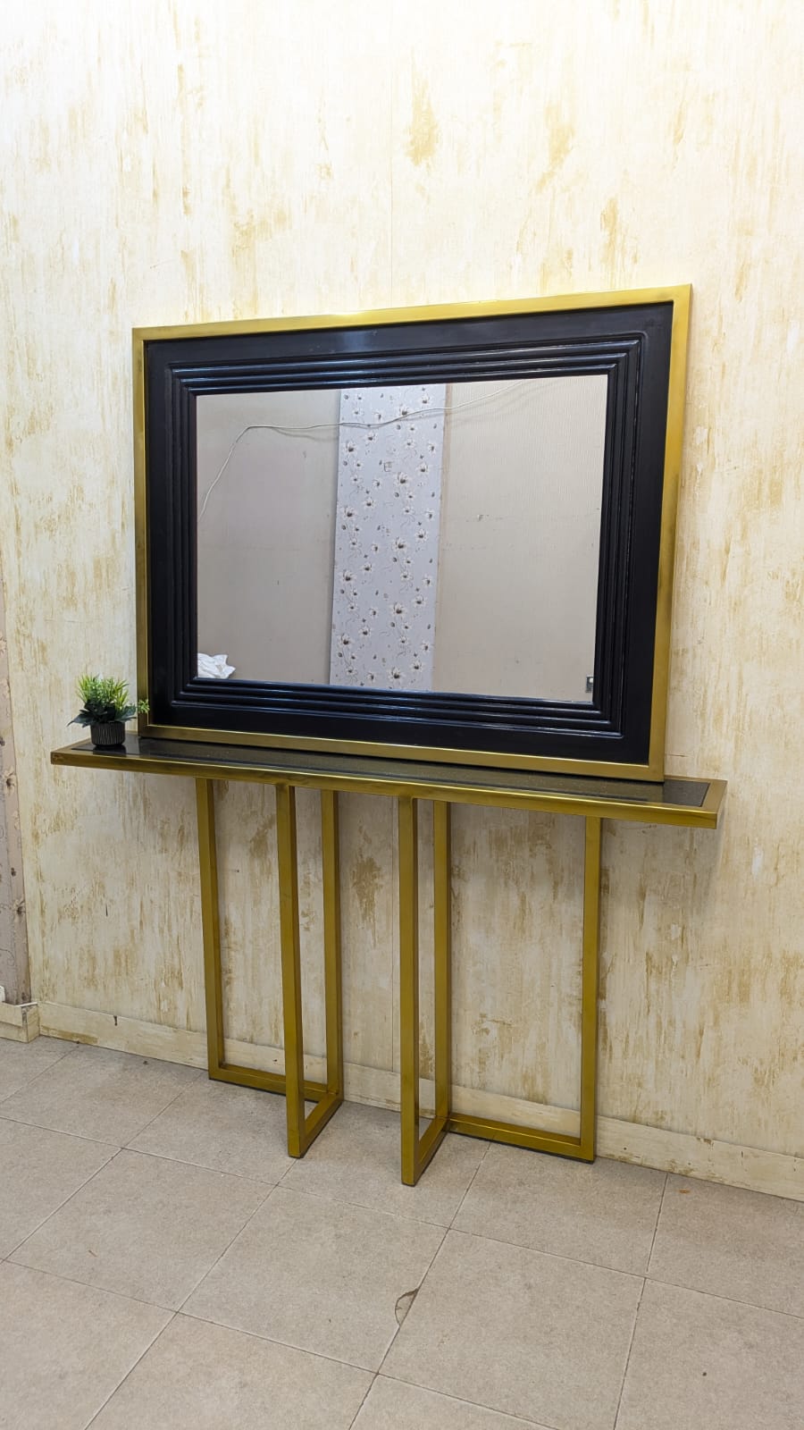 Console with Wall Mounted Mirror